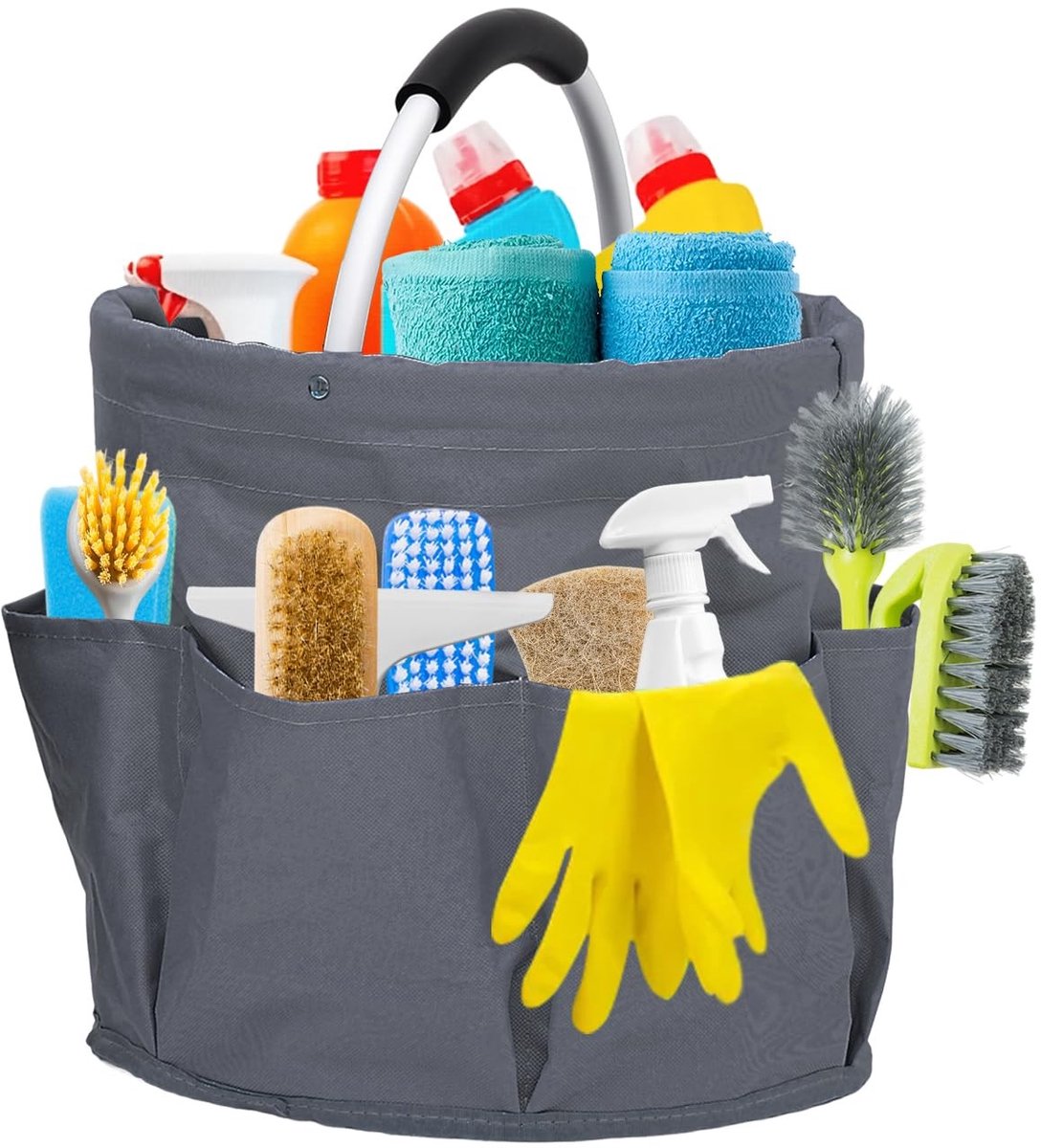 Cosensi- Schoonmaakmand 17 Liter - Opbergmand met Deksel - Opbergmanden - Schoonmaakmanden - Tuinmand - Waterdicht - 6 Compartimenten