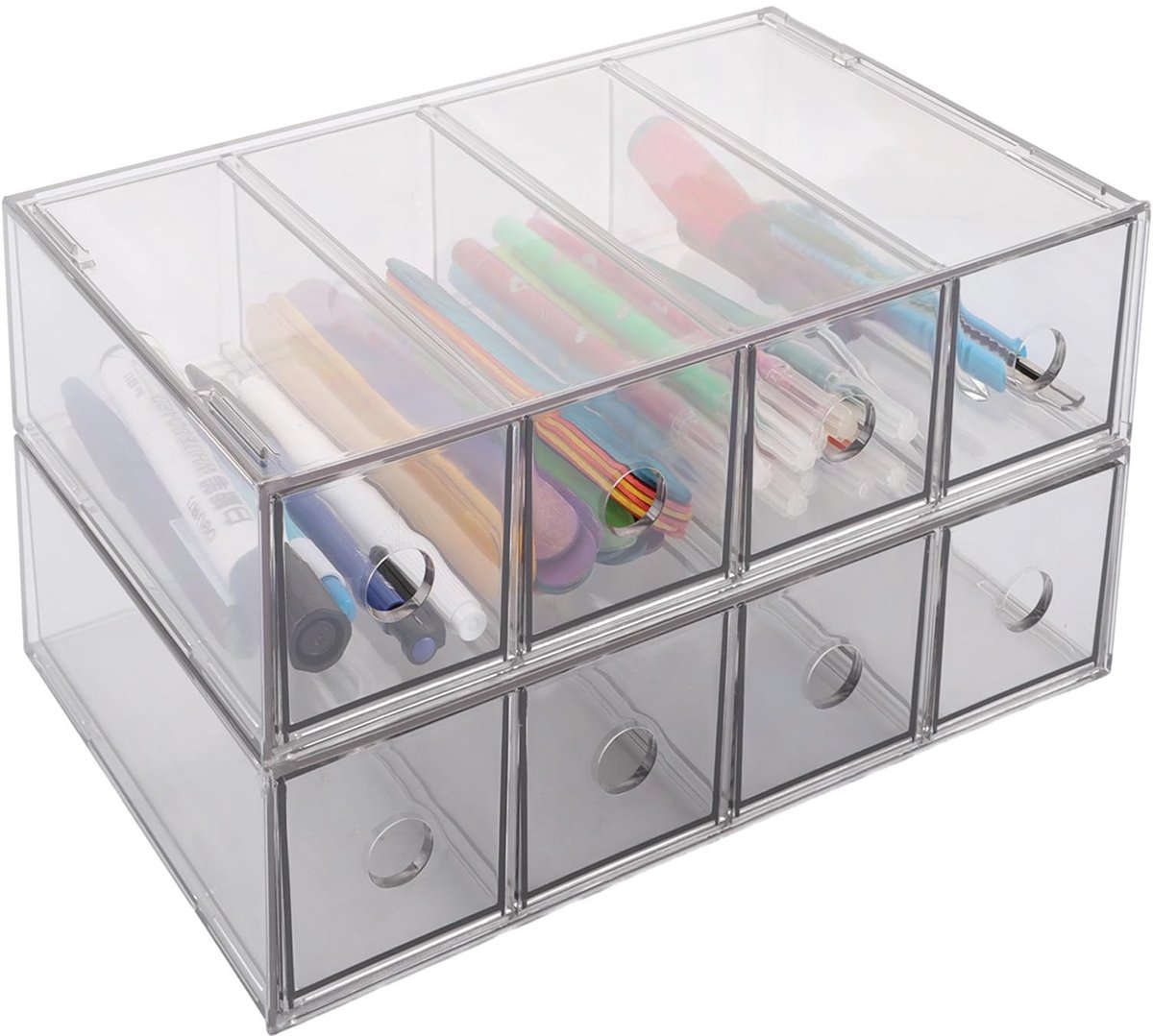 Cosensi- Keukenorganizer met 3 Lades - Bureau Organizer - Desk Organizer - Acryl Organizer - 27,2 x 17,2 x 7,3 cm - Duurzaam Materiaal - Bureauorganizer