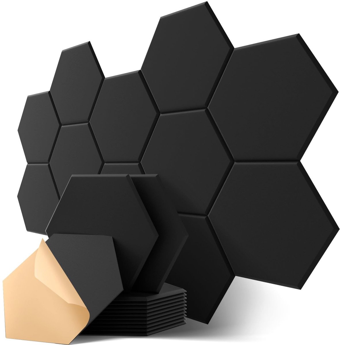 Cosensi- Akoestische Panelen Hoge Dichtheid - Geluidsisolatie - Akoestische Wanddecoratie - Zelfklevend - Hexagonaal Ontwerp - 30 x 26 x 1 cm - Geluidsabsorberende Panelen