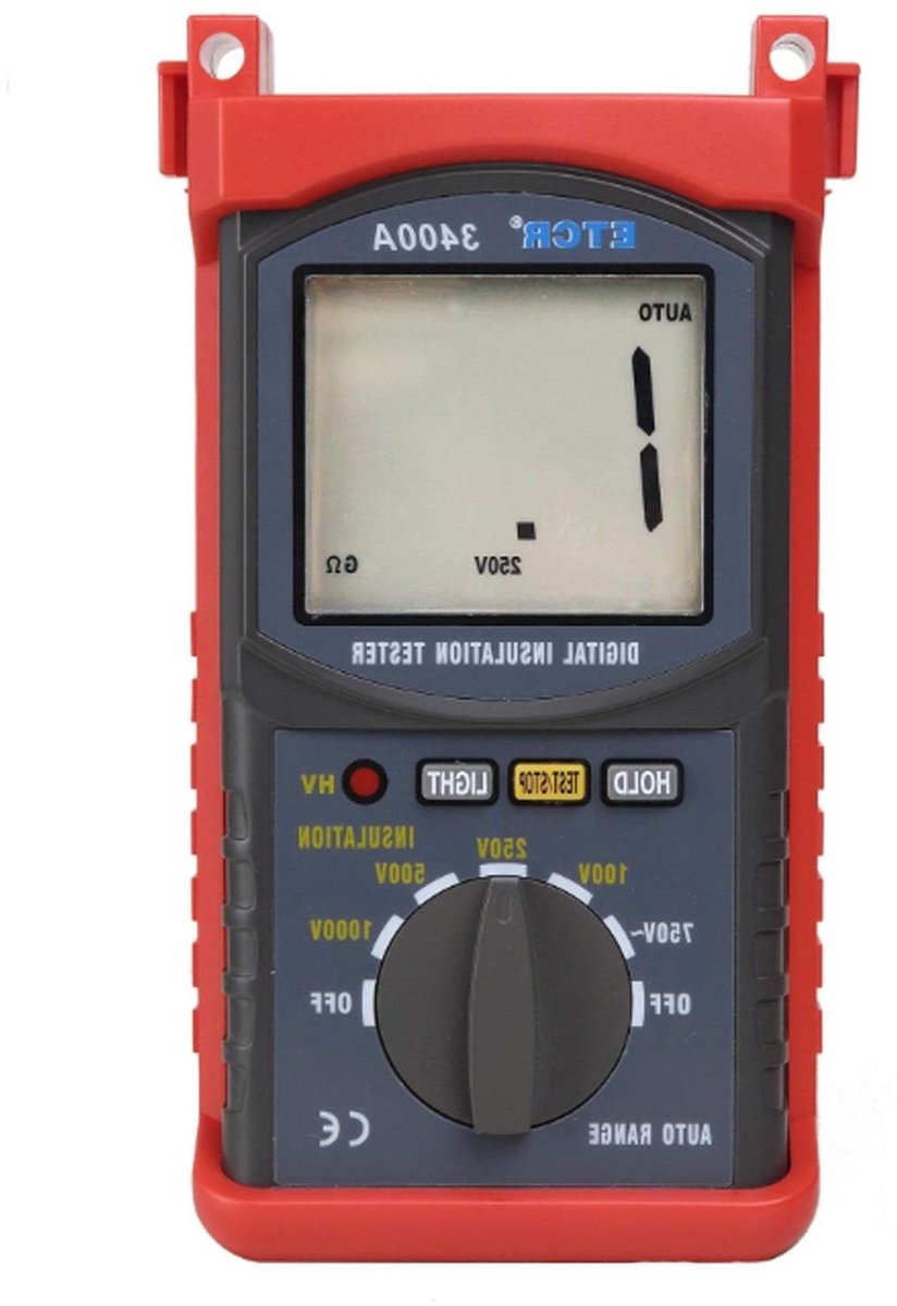 Isolatieweerstand Tester - Spanningstester Metingen - Elektrische Veiligheid Controleren - Hoge Precisie Metingen - 1000V Max - Grijs