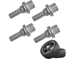 Wielbouten, wielbouten van koolstofstaal, trim platte zitting sluitring, autowielschroeven, voor Peugeot 1007 206 207 307 308 406 Citroën C5 C4L 540567 5405.67 galvaniseren M12 4 stuks Tokaneit
