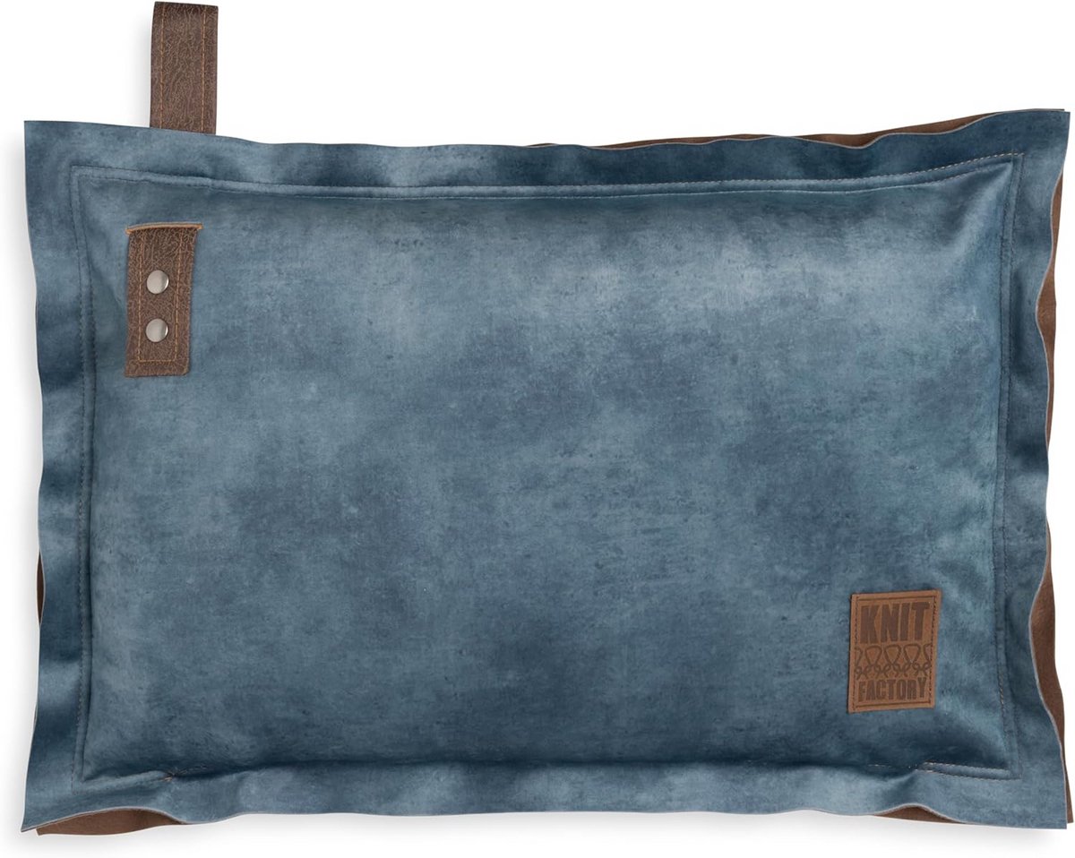 Rechthoekig Sierkussen Jeans Blauw 60x40 cm Inclusief Vulling