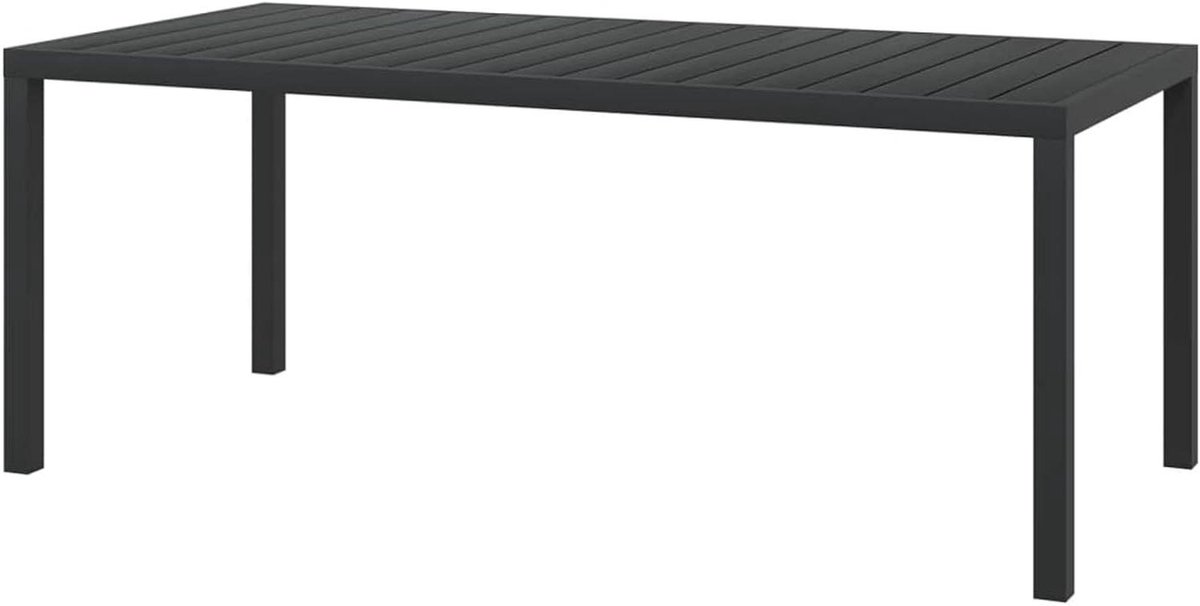 Tuintafel Buiten - Terrastafel Eettafel - Buiten Dineren - Weerbestendig Composithout - 185 x 90 cm - Zwart