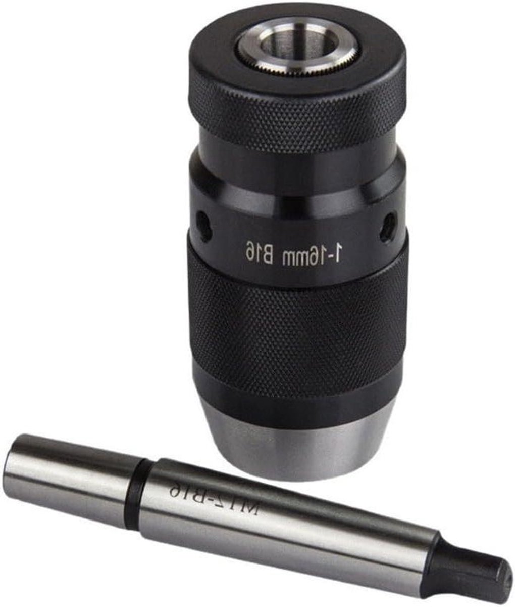 Boorhouder MK2 - Sleutelloze houder - Precisieboren - Zelfspannend ontwerp - 1-16 mm - Zwart