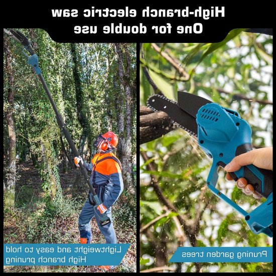 Krachtige 2-in-1 Accu Takkenzaag en Snoeischaar met Telescopische Handgreep tot 4,5 m Hoogte, Ideaal voor Tuinonderhoud en Snoeien — afbeelding 5