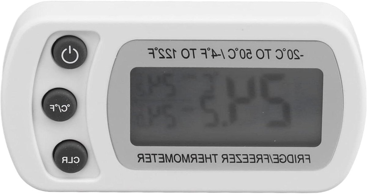 Digitale Koelkast Thermometer - Diepvriesmeter Temperatuurmeter - Temperatuur Bewaken - Dubbel Pakket Waterdicht - 2 Stuks - Wit