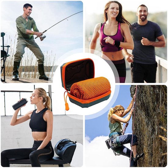 Koelhanddoeken Sport - Verkoelende Wrap - Sport en Ontspanning - Verdampingskoeling Technologie - 30x79 cm - Oranje — afbeelding 5