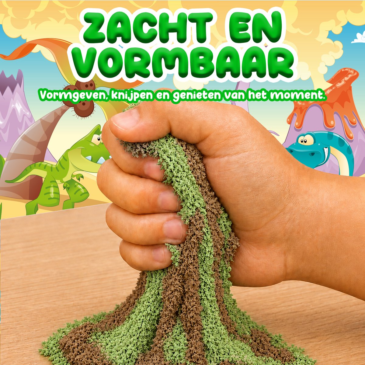 KidzKraze® Kinetisch Zand Bouwwereld - Kinetisch Speelzand - Magic Sand - Magisch Zand - Sensorisch Speelgoed - Gecertificeerd - Incl. Accessoires — afbeelding 4