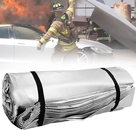 Branddeken Voertuig - Nooddeken Auto - Voertuigbrand Blussen - Hittebestendig 1100°C - 3x4m - Zilver