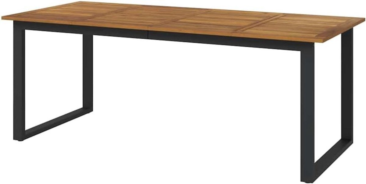 Tuintafel U-poten - Eettafel Buiten - Gezellig Tafelen - Massief acaciahout - 200x90x75 cm - Bruin