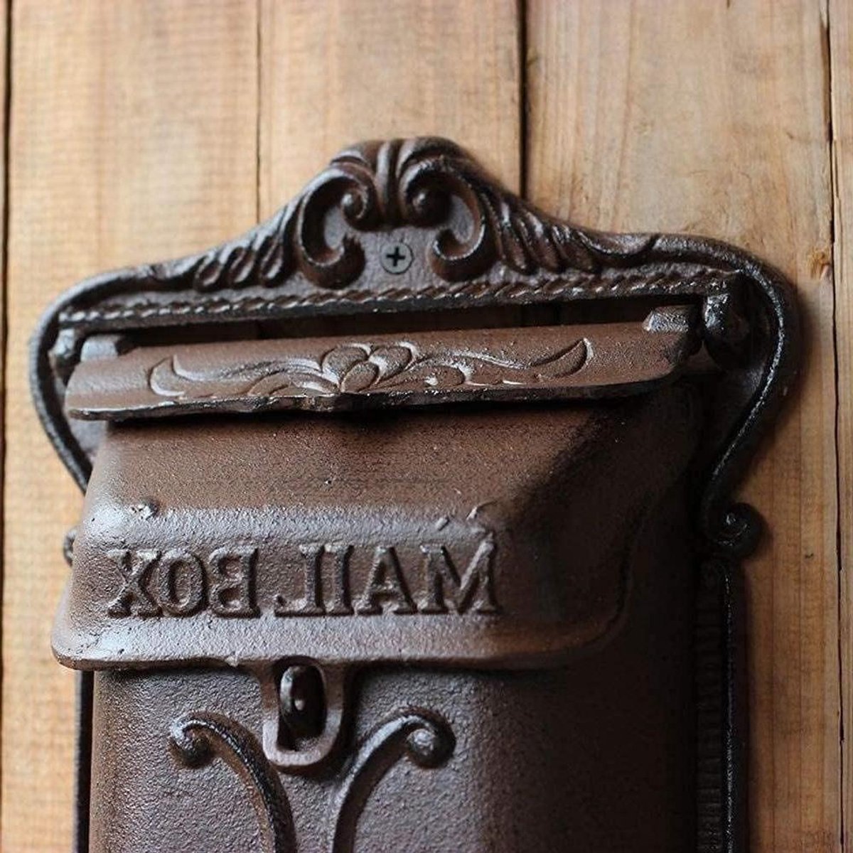 Wandbrievenbus Pakketbox - Brievenbus Muur - Post Ontvangen - Robuuste Constructie - Groot Formaat - Zwart Bruin