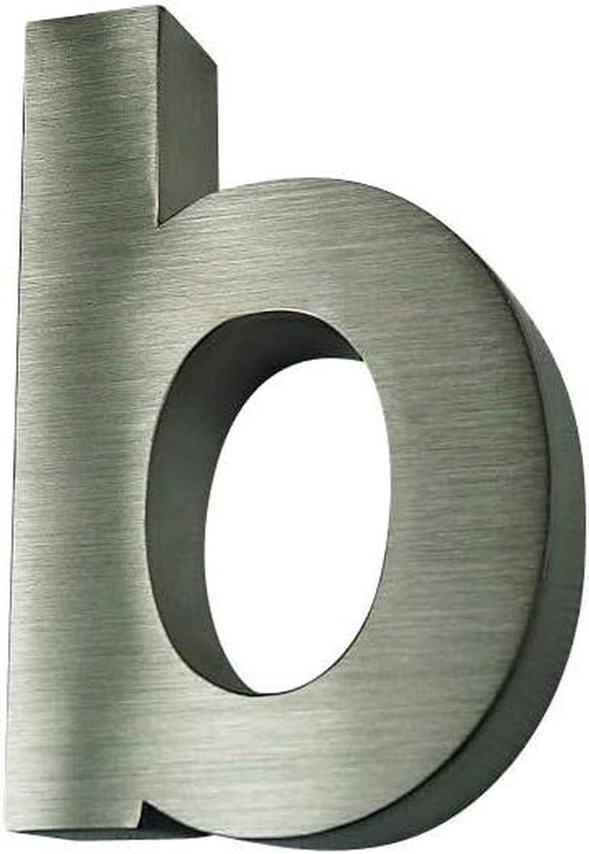 Huisnummer D - Letter Huisnummer - Huis Herkenning - 3D Design - 25cm Hoog - Zilver