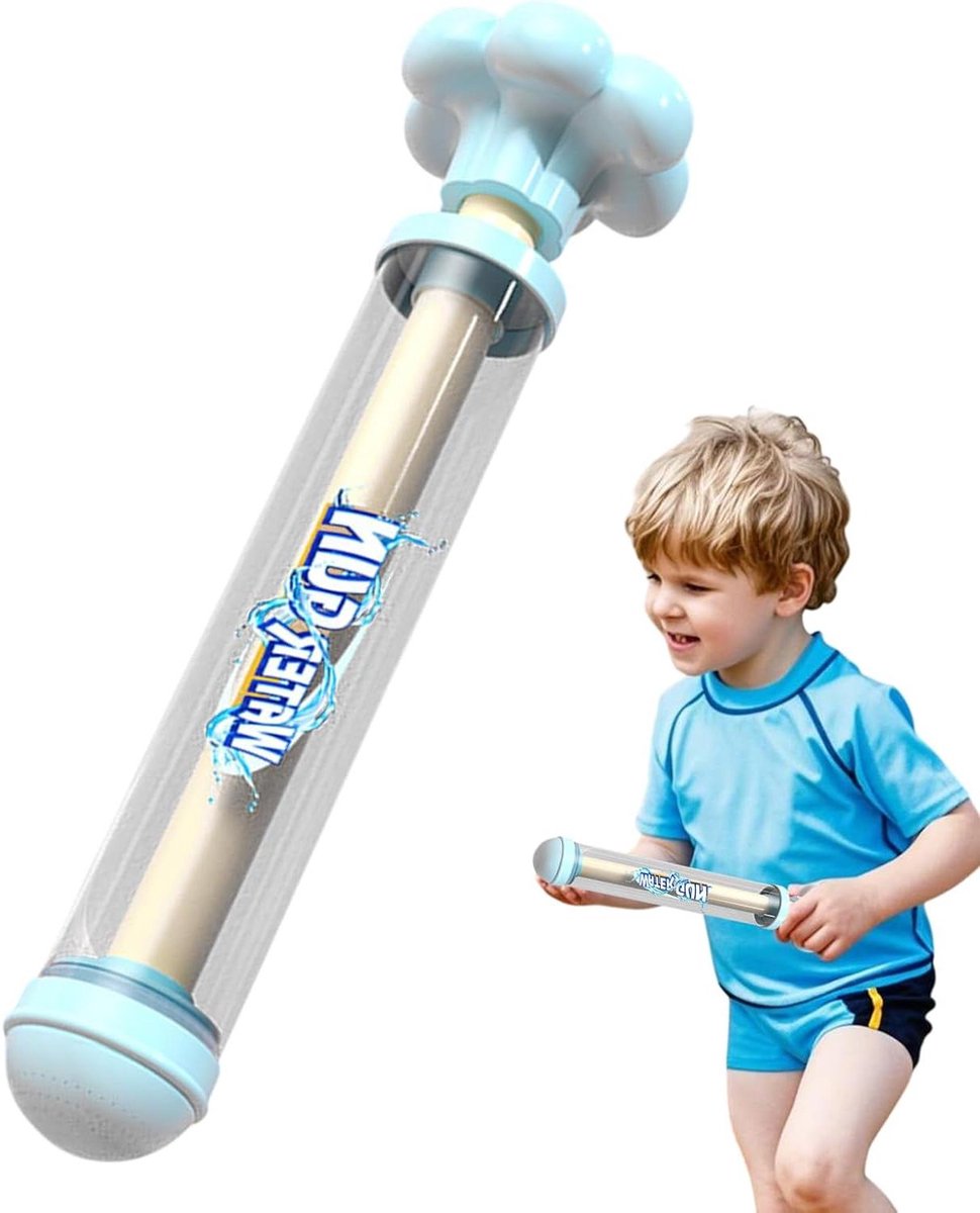 Waterspuit - Waterkanon - Buiten Spelen - Uniek Trekmecanisme - 27x7cm - Blauw