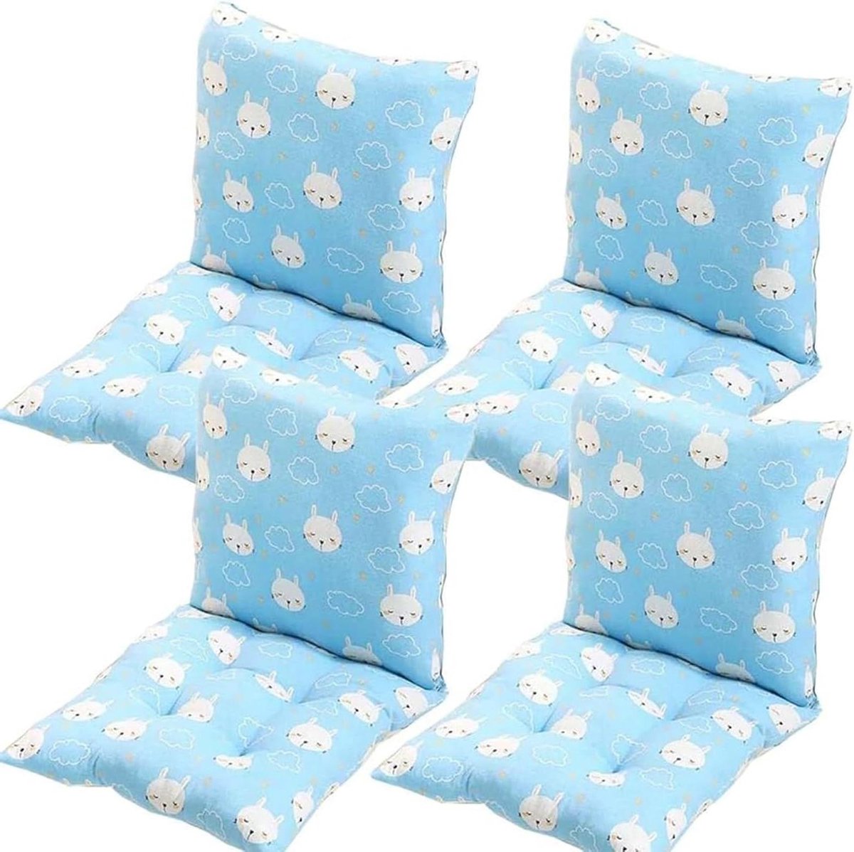 Tuinstoelkussens met Rugleuning - Zitkussens Buiten - Comfortabel Zitten - Katoen en Linnen Mix - 45 x 45 cm - Style15