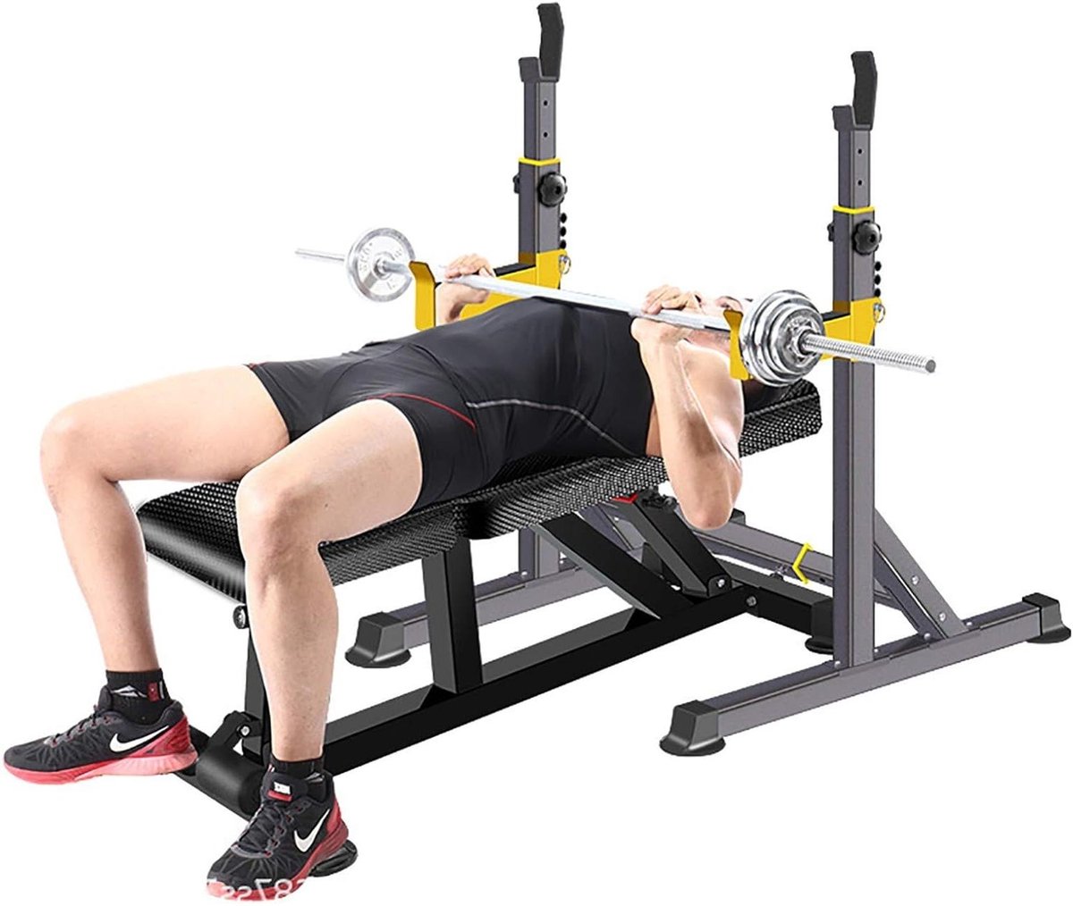Krachtstation Rack - Fitness Station - Kracht Training - Verstelbare Hoogte - 150cm Max - Zwart