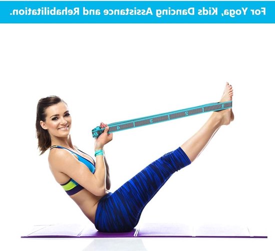 Verstelbare Yoga Stretch Band met 9 Lussen, Wasbaar en Hoog Elastisch voor Effectieve Yoga-Oefeningen en Flexibiliteitstraining — afbeelding 4
