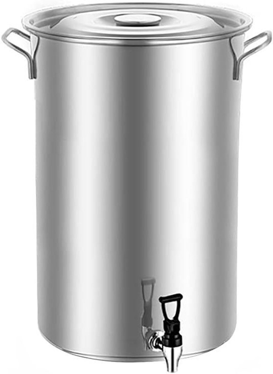 Soeppan - Groentepan Kookpan - Grote Porties Maken - Verhoogd Anti-Overloop - 20 Liter - Zilverkleurig