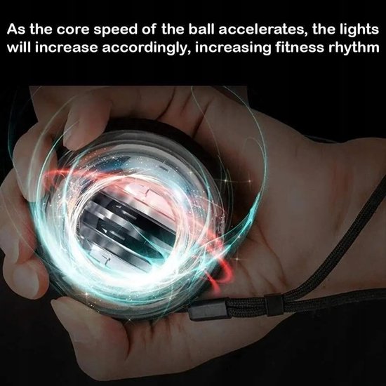 Led Gyro Bal - Pols Trainer - Spierversterking Onderarm - Zelfaandrijvend LED - Standaard Maat - Meerkleurig — afbeelding 3