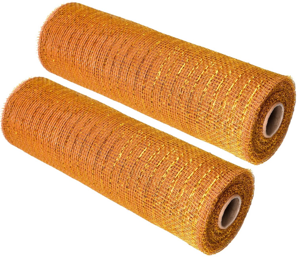 Poly Mesh Lint - Decoratief Lint - Perfect Voor Kransen - Goud - Ambachten - Kerstdecoratie - 2 Rollen