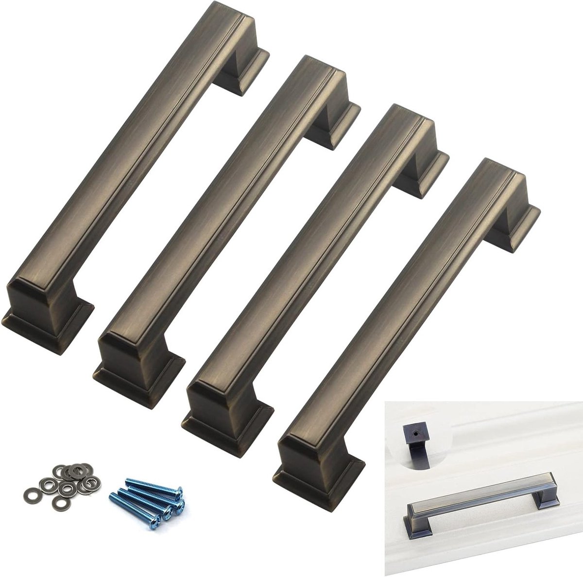 Robuuste 96mm Handgrepen van Zinklegering voor Keuken- en Meubelkasten - 4 Stuks, Duurzaam en Stijlvol Design