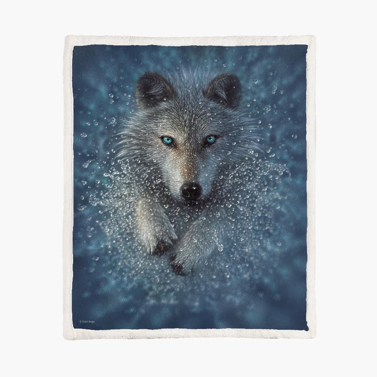 Wolven Fleece Deken 130*150cm Running Wolf Splash