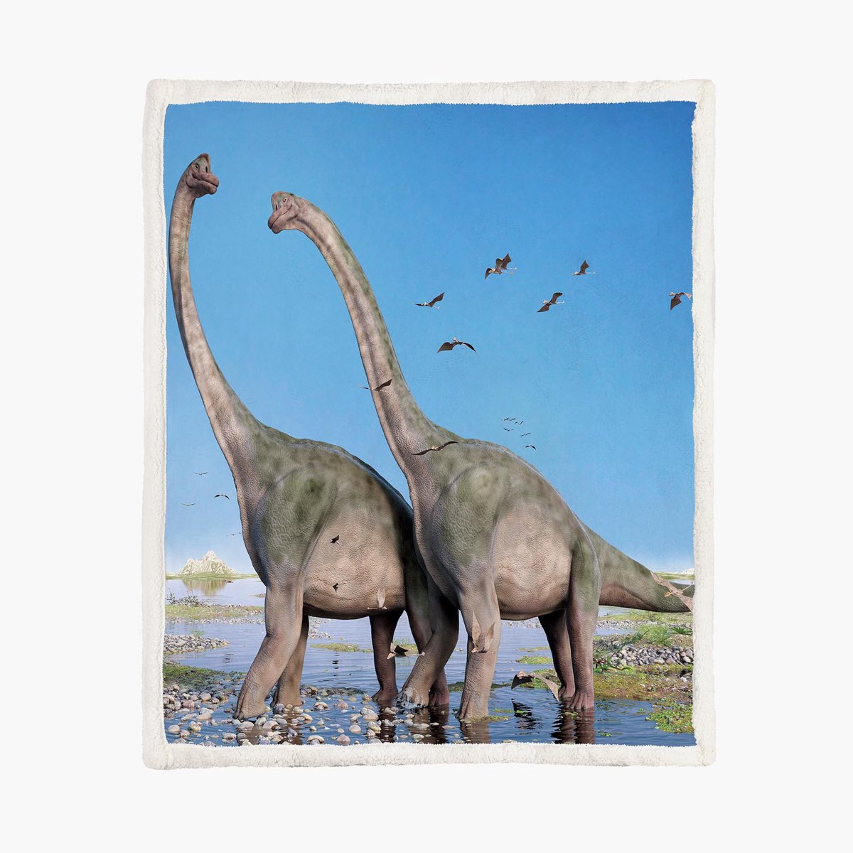 The Coloured House Dino Fleece Deken 130*150cm Brachiosaurus Multicolor