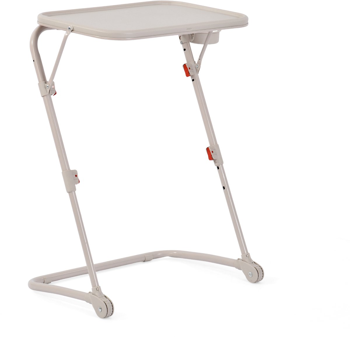 Bijzettafel - Laptoptafel 4 Hoogtes Verstelbaar - Inklapbaar - Beige