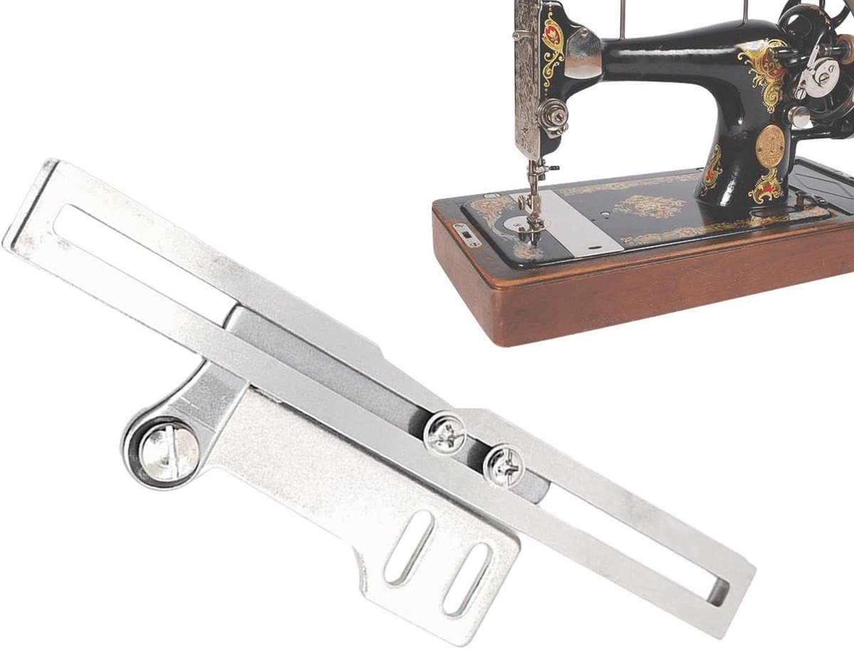 Naaimachine Voet - Rits Hulp - Strakke Naden - Verstelbare Geleider - 15 cm Lang - Zilverkleurig