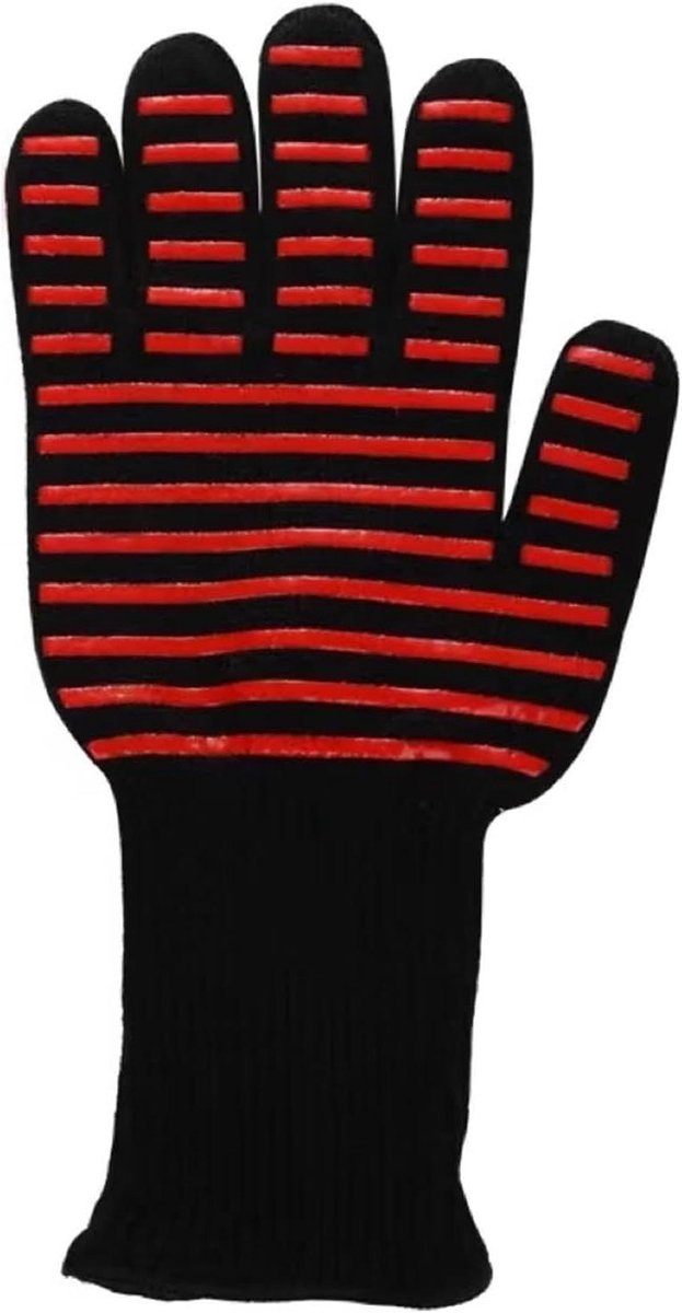 Hittebestendige Handschoenen - Keuken Ovenwanten - Veilig Koken - Antislip Siliconen Grip - 32 cm Lengte - Rood