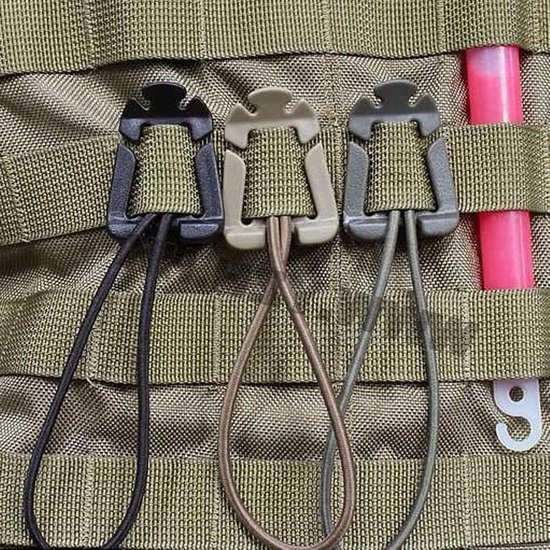 Gear Houder Clips - Web Dominators - Rugzak Organisatie - Elastisch Koord - 10 Stuks - Zwart — afbeelding 2