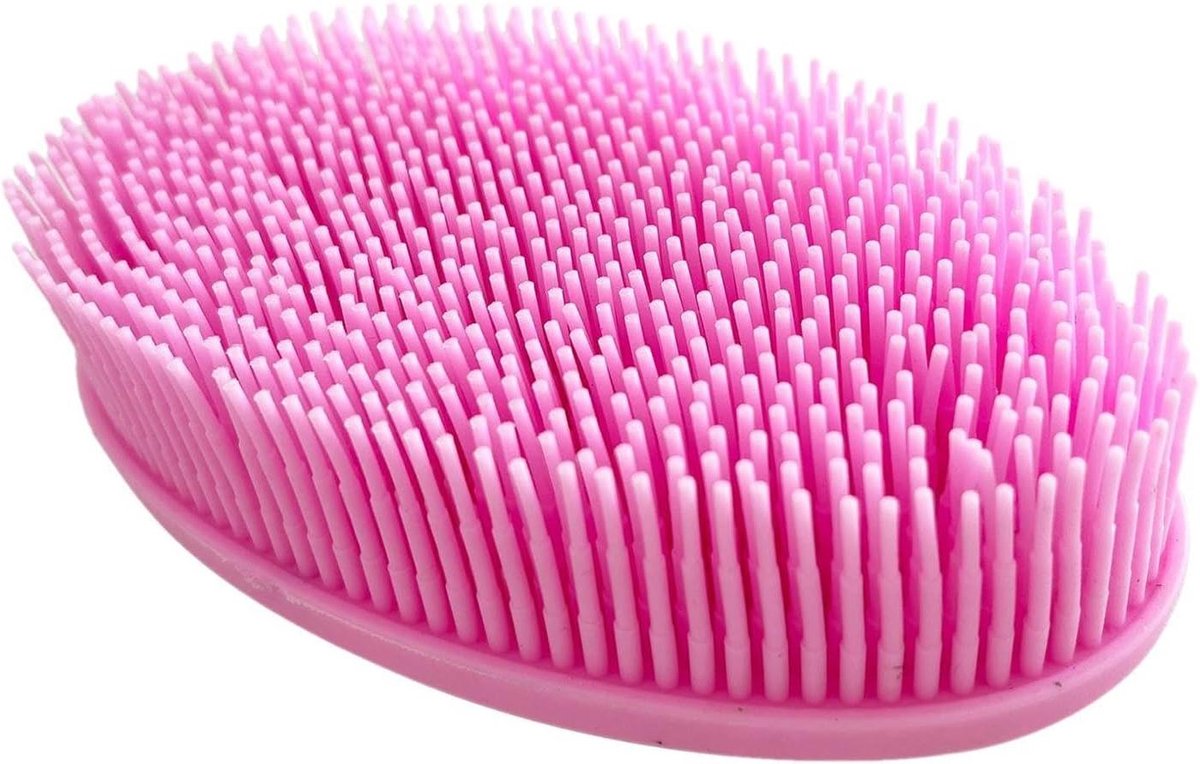 Siliconen Badborstel - Dubbelzijdige Borstel - Huidverzorging Douche - Huidvriendelijk Exfoliërend - 13 x 7 x 3.5 cm - Felgekleurd