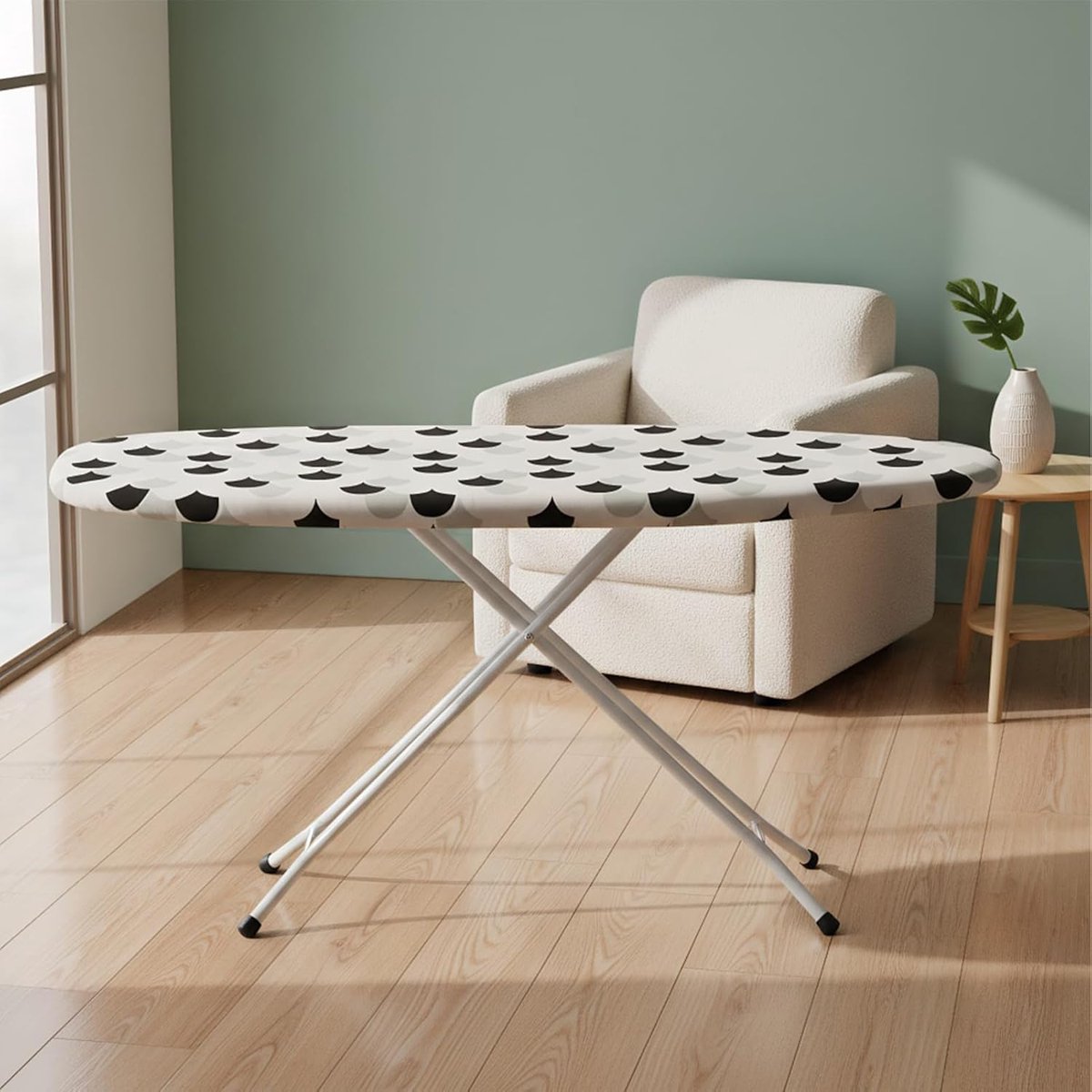 Strijkplankovertrek met vulling - Strijkplankhoes Mat - Efficiënt Strijken - Geoptimaliseerde thermische prestaties - 130 x 51 cm - Grijs