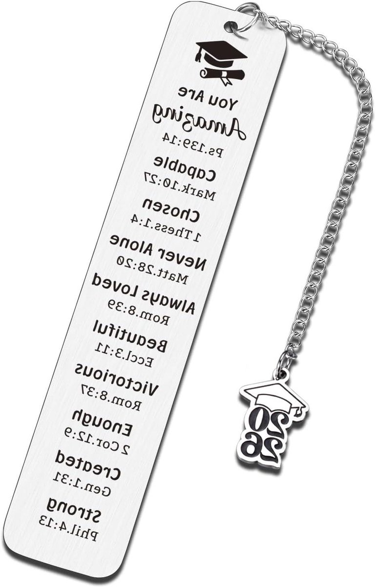 Afstudeer bladwijzer - Cadeau 2025 - Herinnering koesteren - Roestvrij staal - 13 cm lang - Zilver