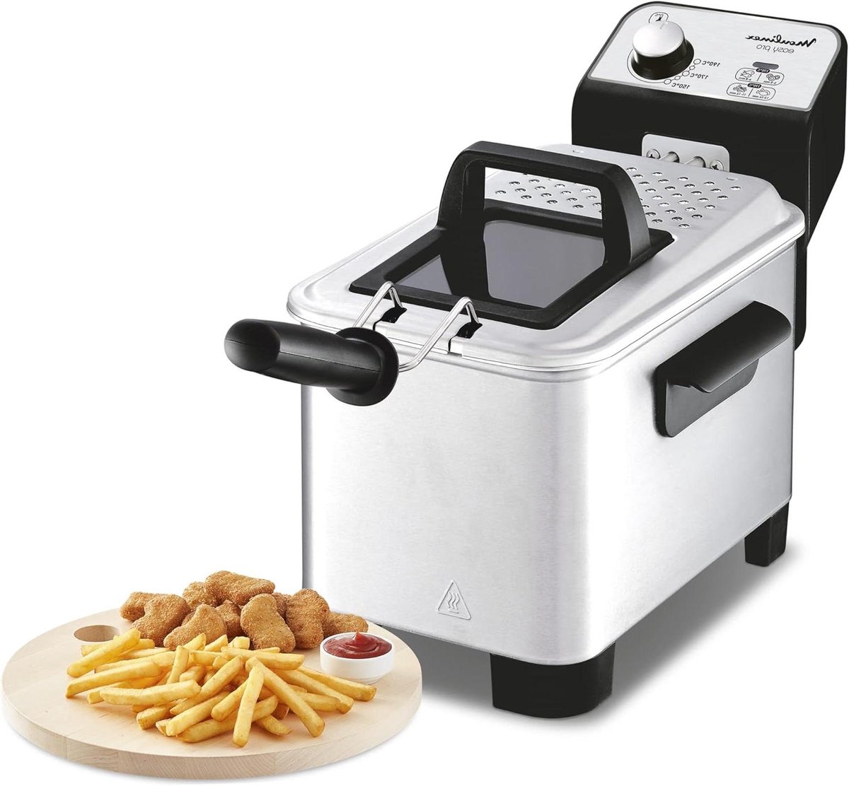 Friteuse - Frituurpan - Lekkere Snacks - Directe Verwarming - 3 Liter - Geborsteld Staal