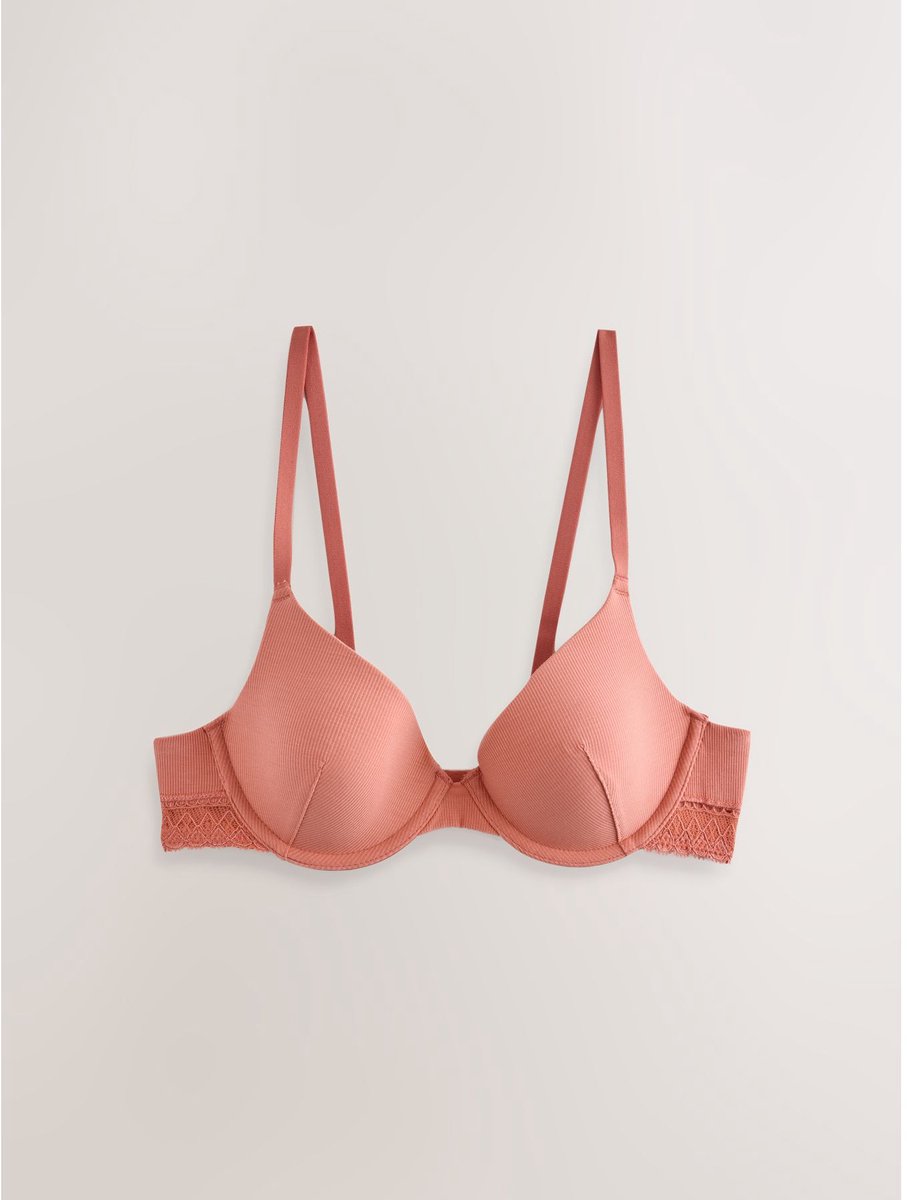 Next Dames - Ultimate Comfort Premium beha met kant en micromodal met vulling en volledige cups - Oranje Terracotta