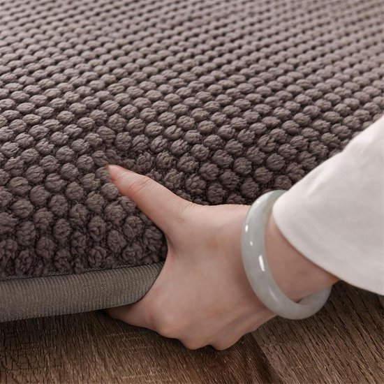 Japanse Futonmatras - Opvouwbare Vloermatras - Comfortabel Slapen - Vierkant Gestikt - 90x200cm - Grijs — afbeelding 5