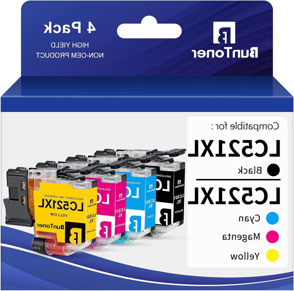 Inktcartridges - Multipack Set - Documenten Printen - Hoog Rendement - 4-Pack - Zwart Cyaan Magenta Geel