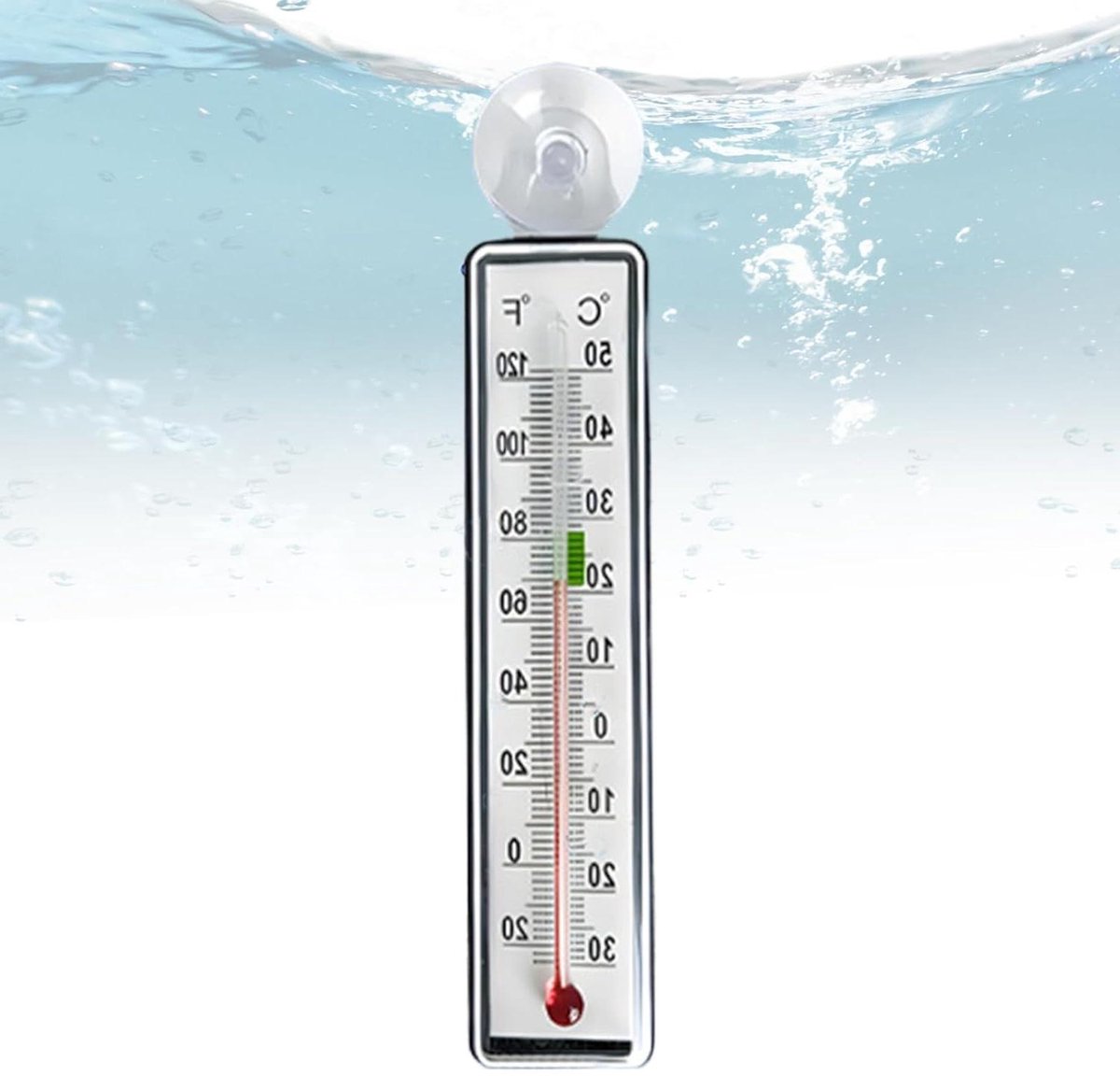Aquariumthermometer - Temperatuurmeter - Klimaatbeheersing - Schokbestendig ontwerp - 12 x 3 cm - Zwart