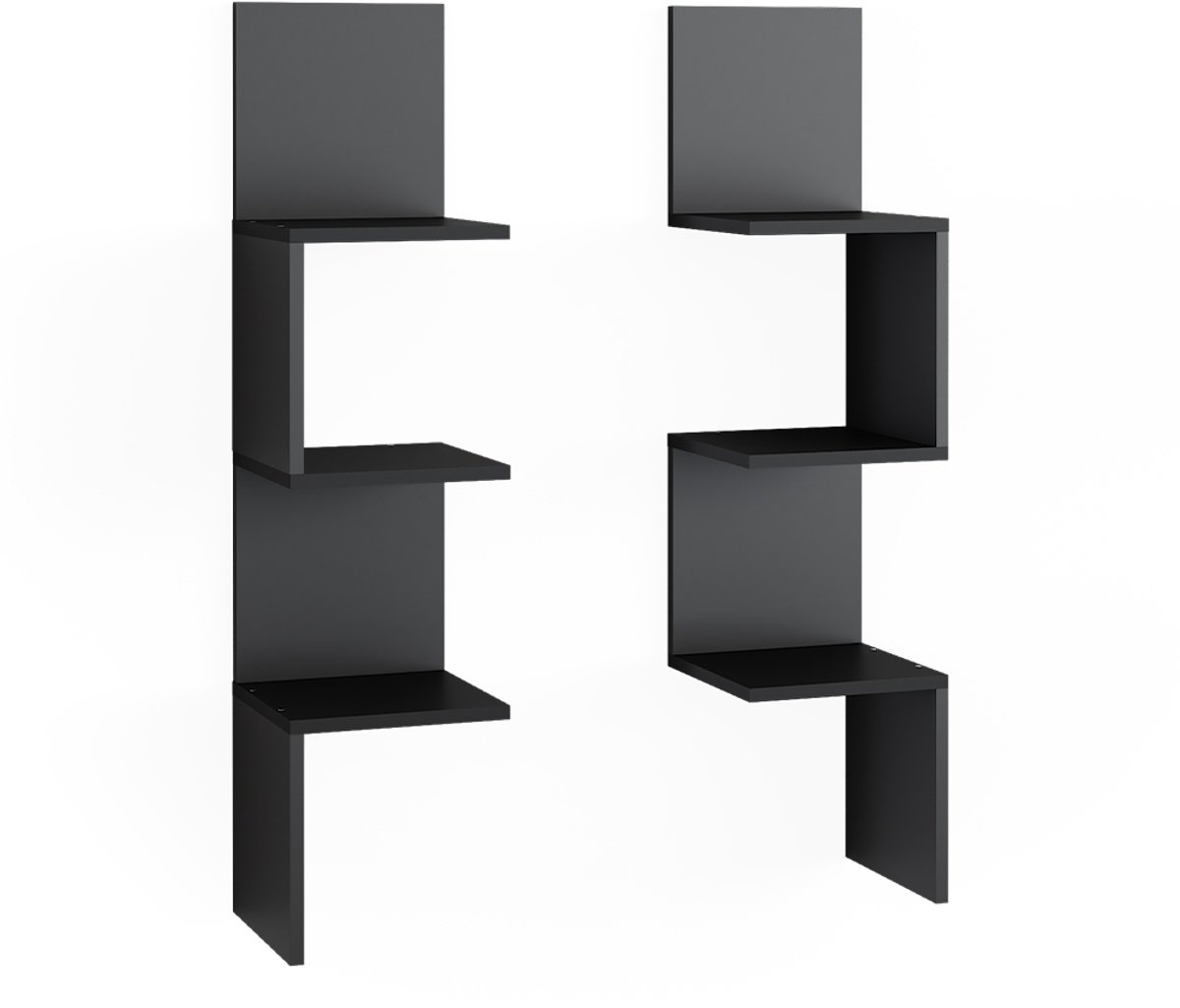 Vicco Paolo Hoekplank – 28 x 116.4 cm Set van 2 Zwart