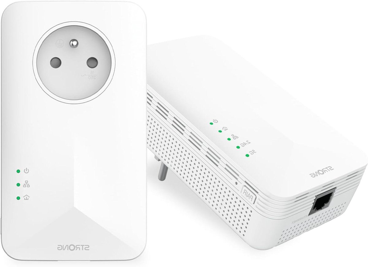 Powerline Adapter Kit - Netwerk Extender - Internet Uitbreiding - Gigabit Snelheid - 1000 Mbit/s - Parel