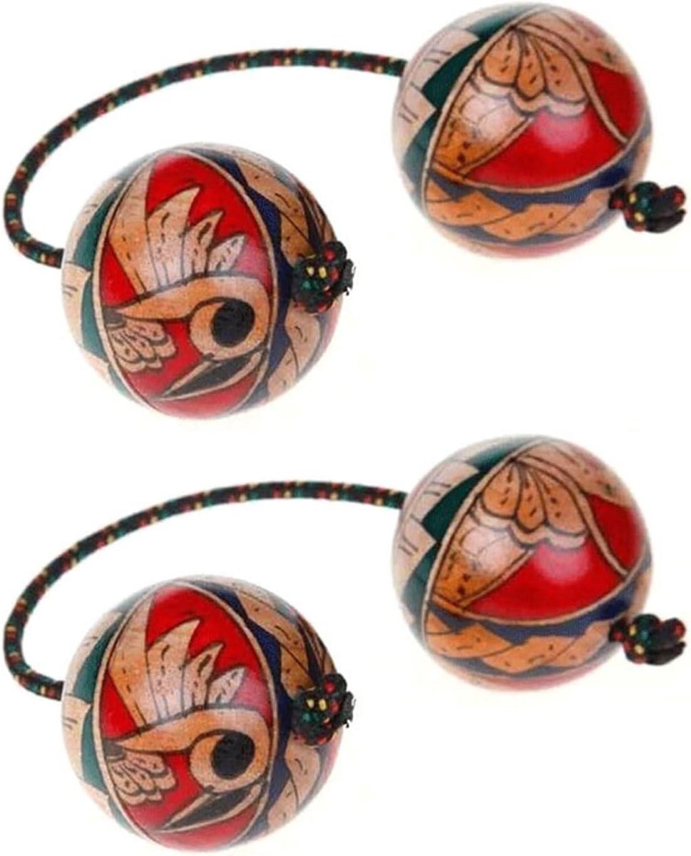 Ritmische Bal - Kashaka Shaker - Muziek Maken - Traditioneel Instrument - 2 Stuks - Lichtbruin