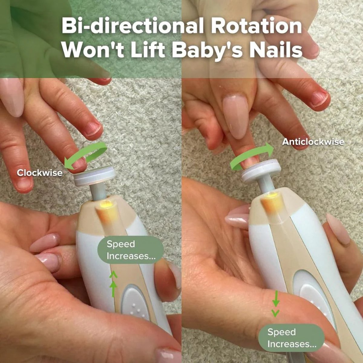 Haakaa elektrische baby nagelverzorging set | vanaf 0 maanden | Mint — cadeau in Verzorging - foto 6
