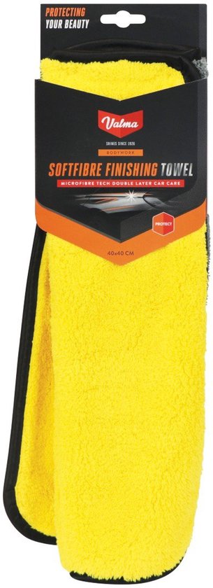 Chiffon Valma microfibre en emballage, jaune vif.