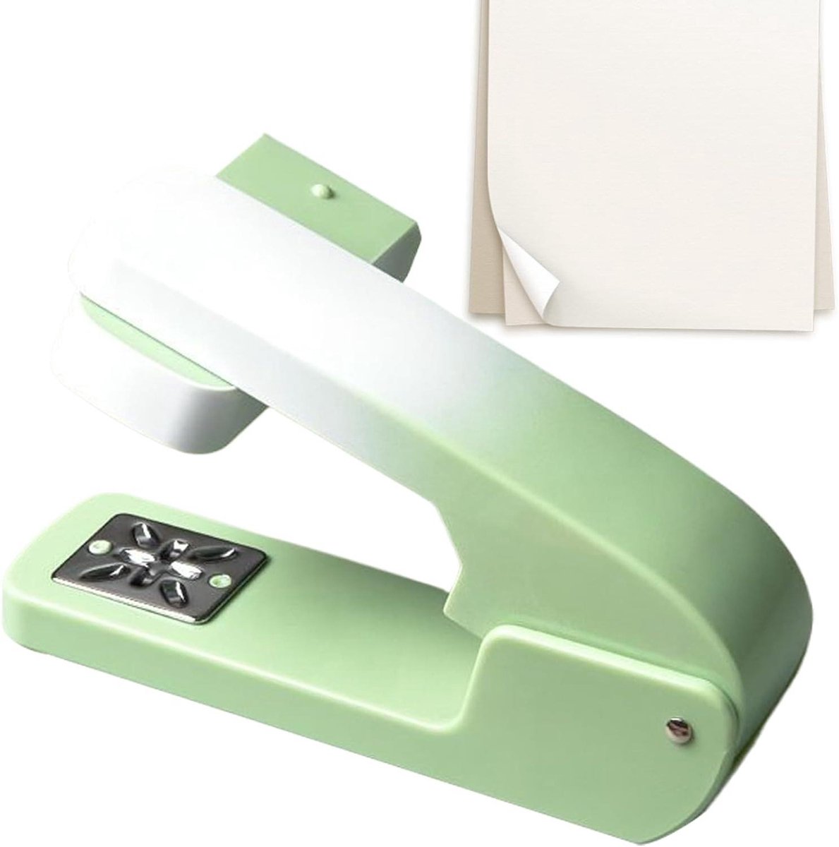 Draaibare Nietmachine - Papierfixeerapparaat Hoeknietmachine - Documenten Bevestigen - No-Jam Prestaties - 25 Vellen - Gradient Groen