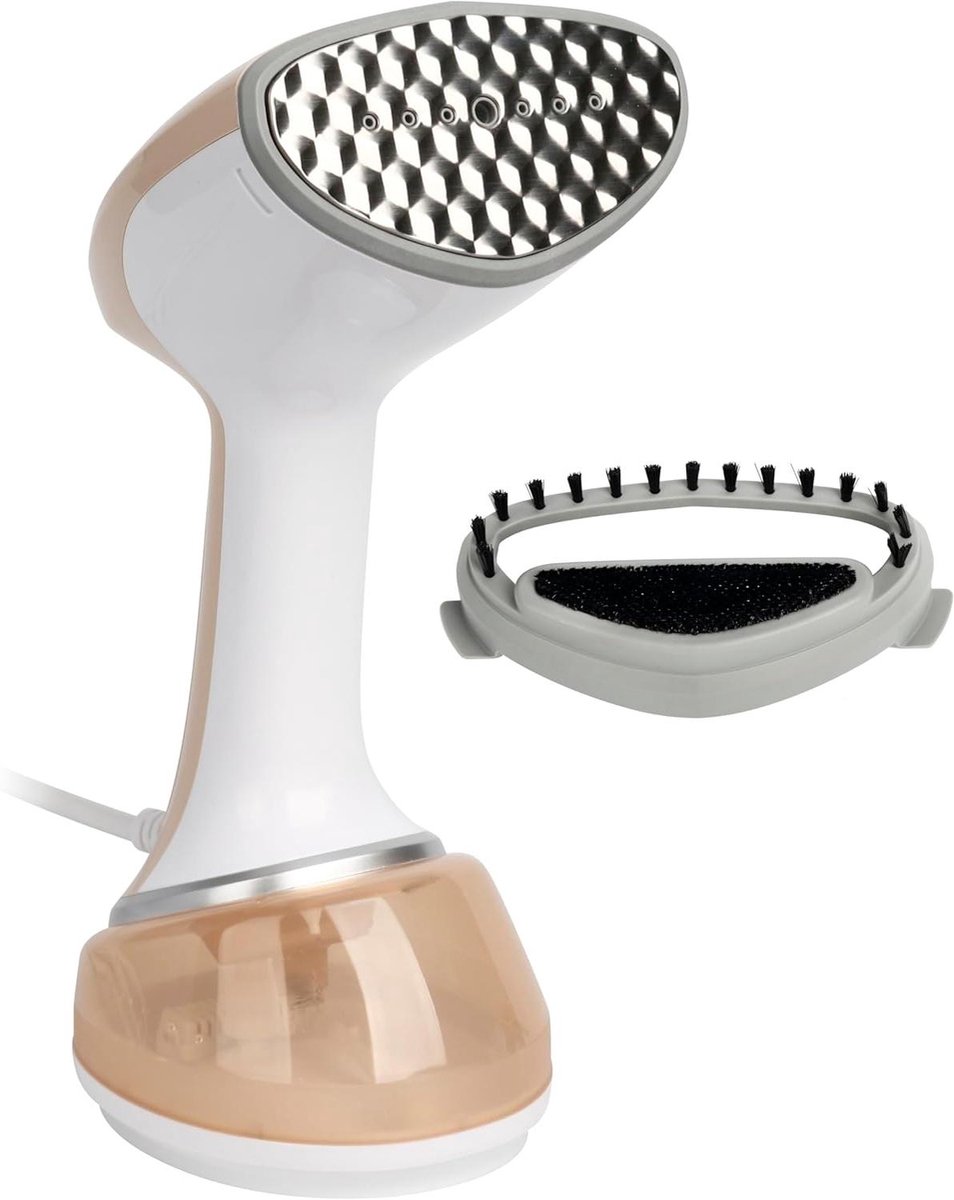 Verticale Kledingstomer - Stoomstrijkijzer Handstomer - Kleding Kreukvrij Maken - Krachtig 1700 Watt Vermogen - 360 ml Tank - Wit/Beige