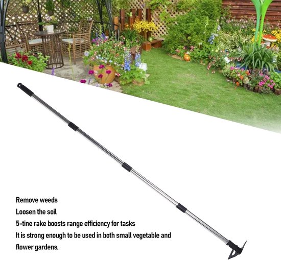 Onkruid Schoffel - Tuin Schoffel - Wieden en Tuinieren - Verstelbare Lengte - 160 cm - Zwart — afbeelding 3