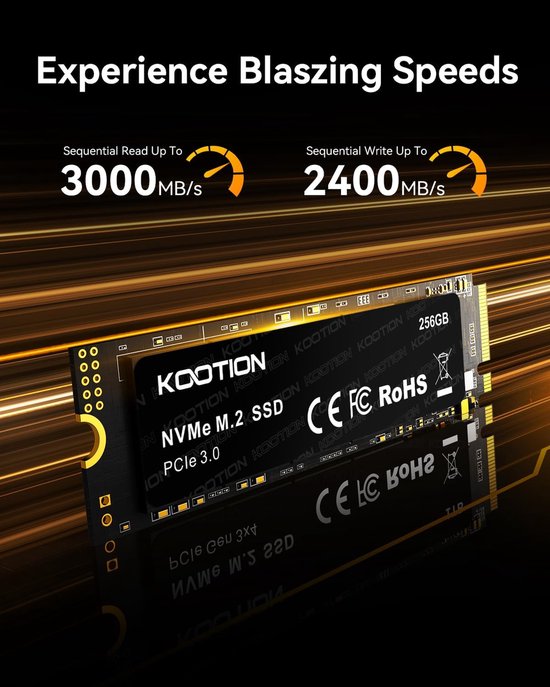 Interne SSD - Harde schijf NVMe schijf - Snellere computer - PCIe 3.0 Gen3x4 - 256GB - Zwart — afbeelding 3