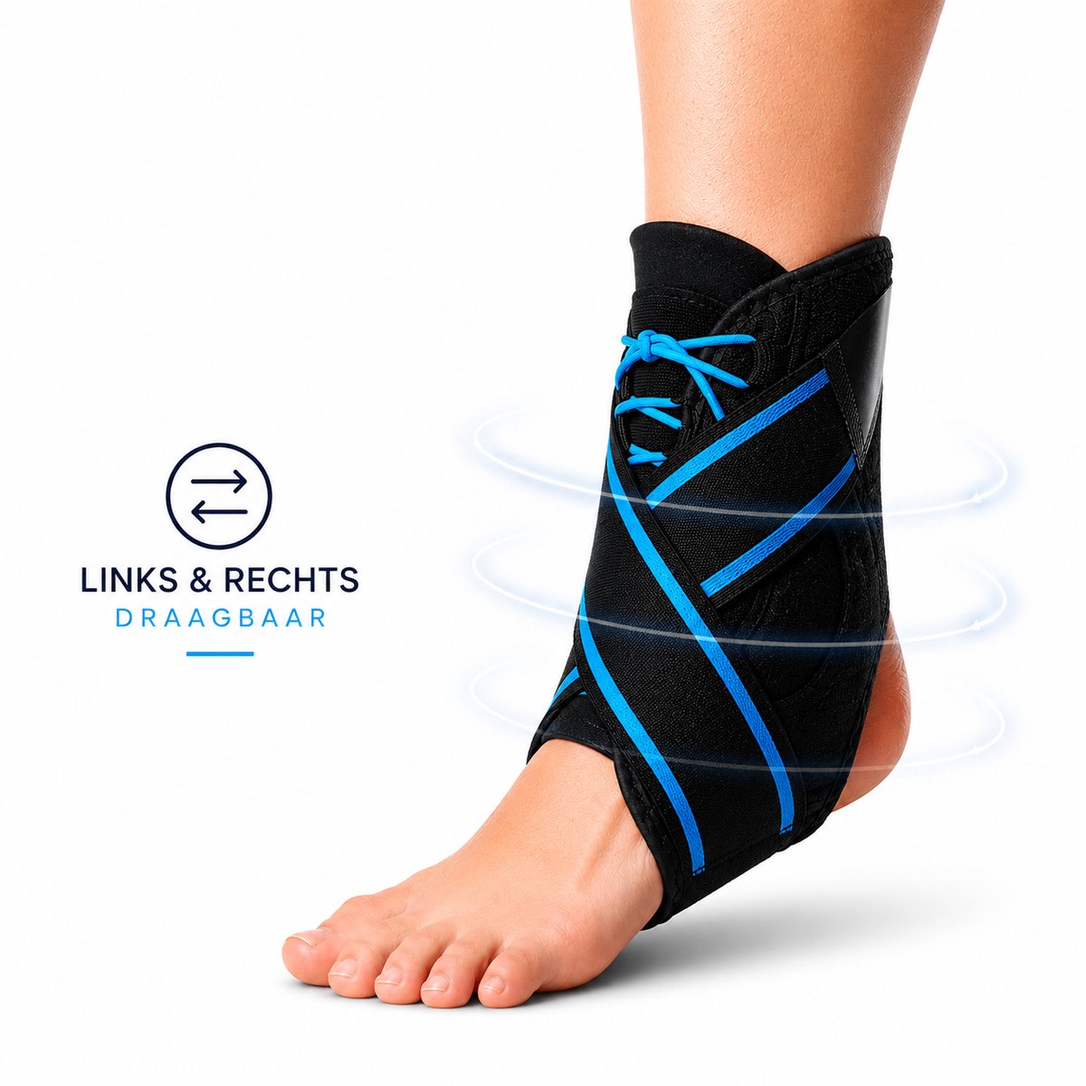Enkelbrace – Stabiliserende Enkelbrace Sport & Dagelijks Gebruik – Enkelbandage met Verstevigende Spiralen – Maat M – Medilon Malleostab Pro