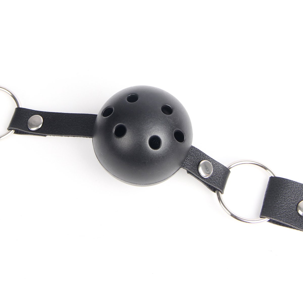 Zeloria Ball Gag – Verstelbare Mouth Gag Met Ademopeningen – BDSM Accessoire – Zwart