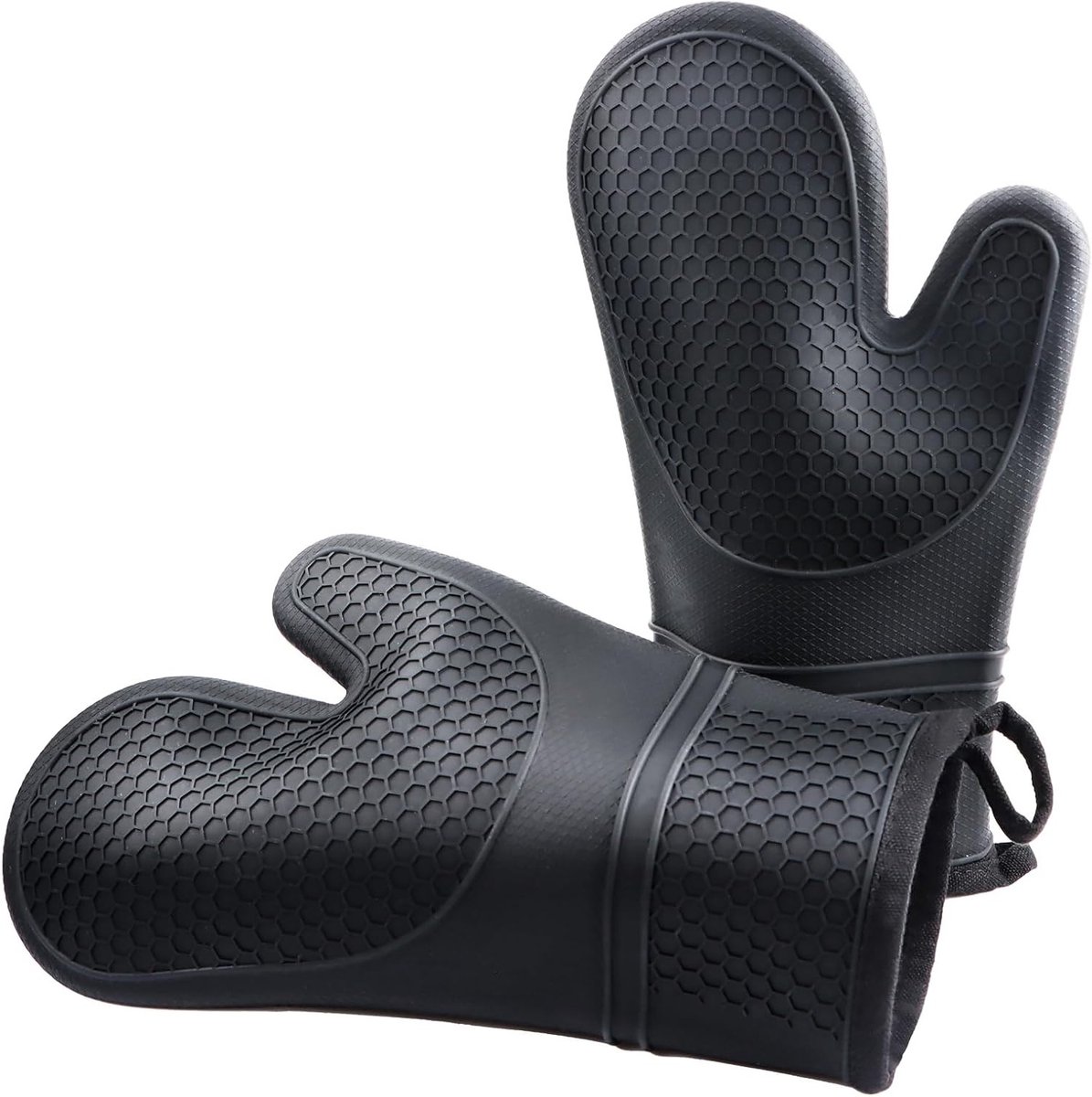 Hittebestendige ovenhandschoenen tot 300 °C, set van 2 met silicone coating, ideaal voor koken, bakken en grillen in de keuken